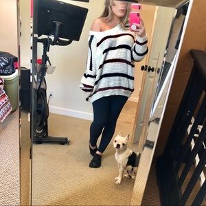 Oversized Stripe Knit Sweater